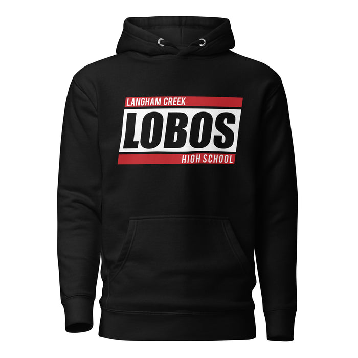 Langham Creek Lobos Premium Black Hoodie - Design 72