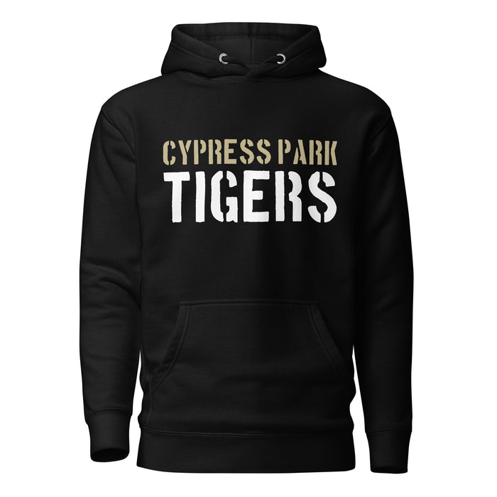 Cypress Park Tigers Premium Black Hoodie - Design 17