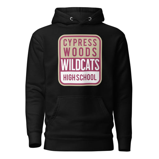 Cypress Woods Wildcats Premium Black Hoodie - Design 01