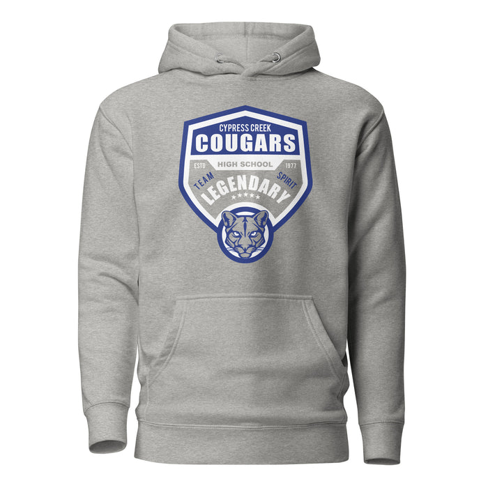 Cypress Creek Cougars Premium Grey Hoodie - Design 14