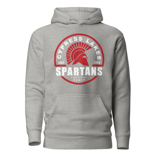 Cypress Lakes Spartans Premium Grey Hoodie - Design 04