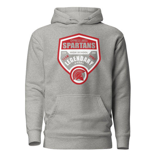 Cypress Lakes Spartans Premium Grey Hoodie - Design 14