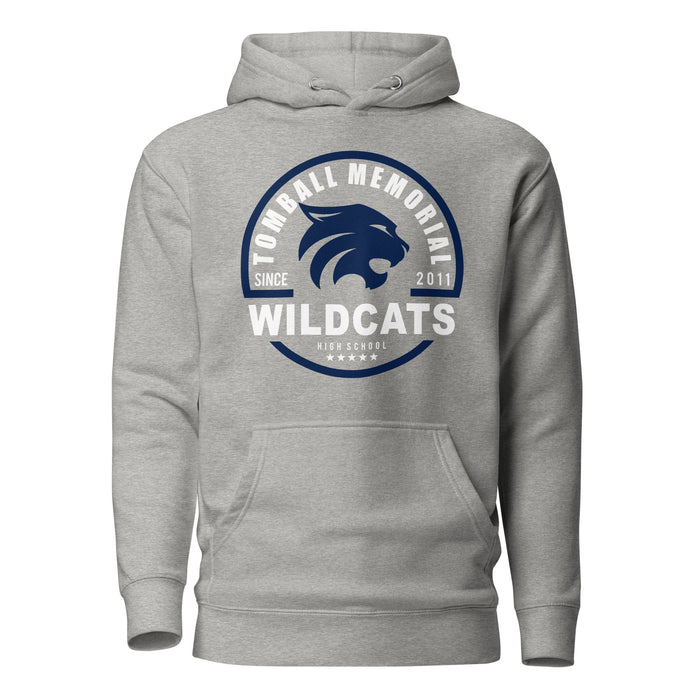 Tomball Memorial Wildcats Premium Grey Hoodie - Design 04