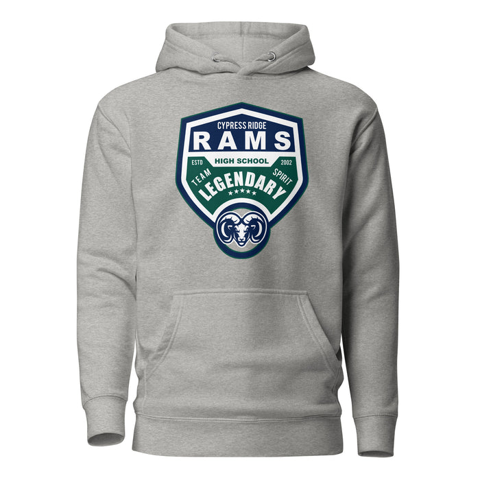 Cypress Ridge Rams Premium Grey Hoodie - Design 14