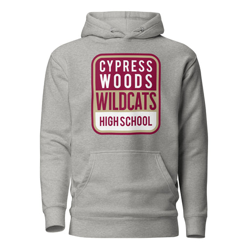 Cypress Woods Wildcats Premium Grey Hoodie - Design 01