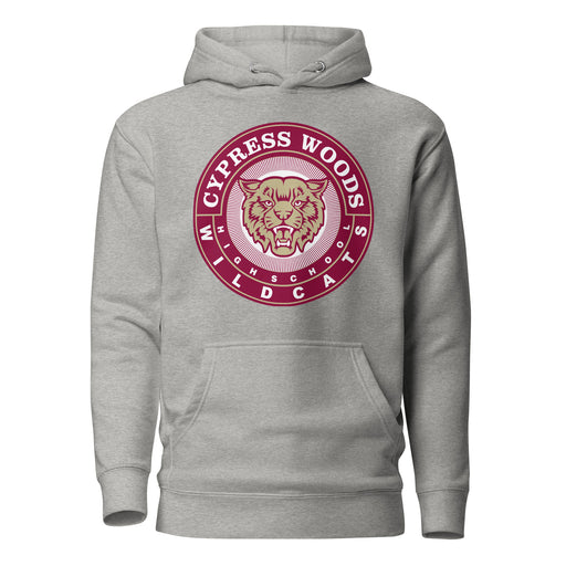 Cypress Woods Wildcats Premium Grey Hoodie - Design 02