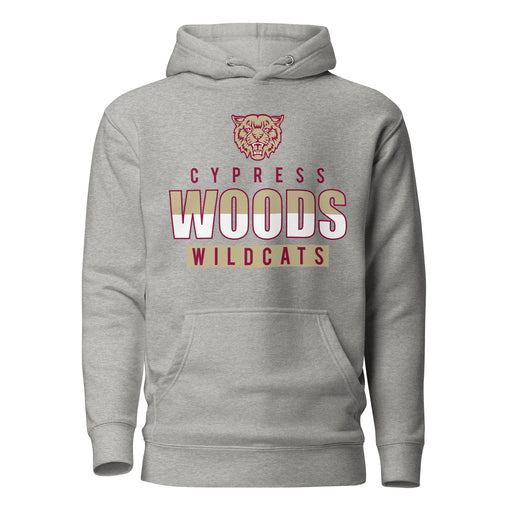 Cypress Woods Wildcats Premium Grey Hoodie - Design 23