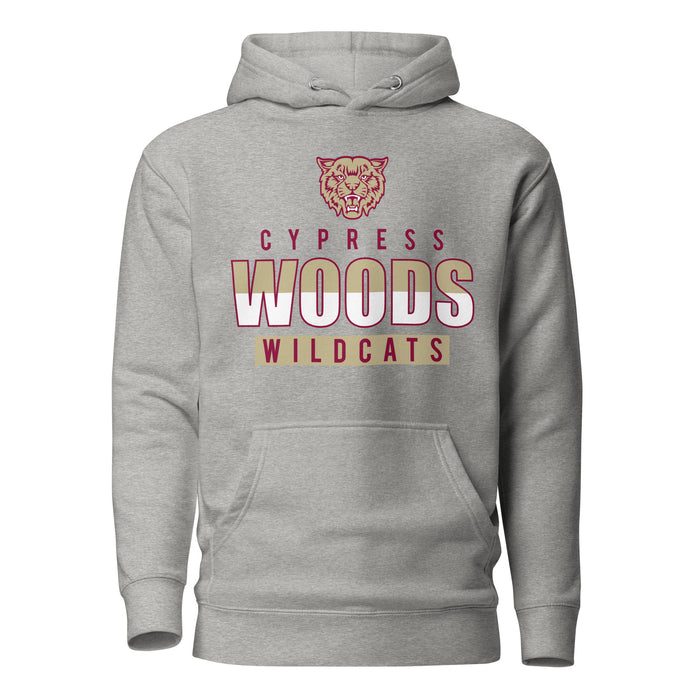 Cypress Woods Wildcats Premium Grey Hoodie - Design 23