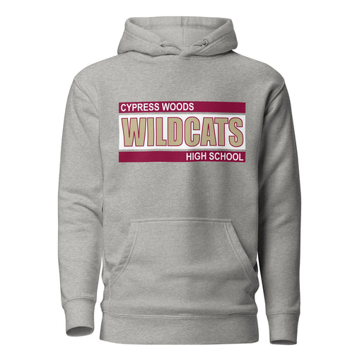 Cypress Woods Wildcats Premium Grey Hoodie - Design 98