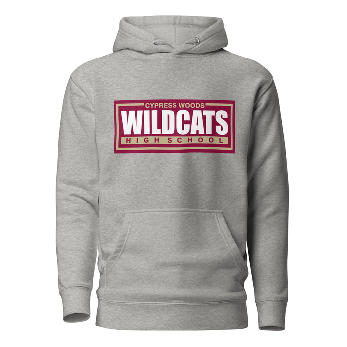 Cypress Woods Wildcats Premium Grey Hoodie - Design 49