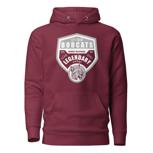 Cy-Fair Bobcats Premium Maroon Hoodie - Design 14