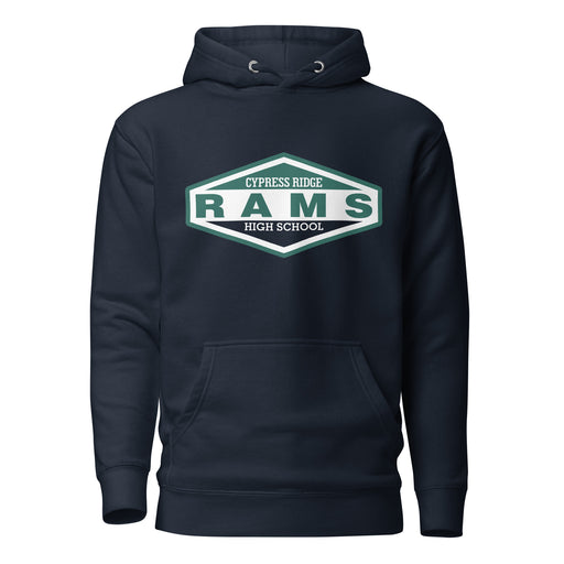 Cypress Ridge Rams Premium Navy Blue Hoodie - Design 09