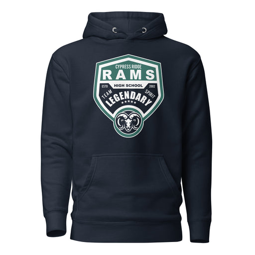 Cypress Ridge Rams Premium Navy Blue Hoodie - Design 14