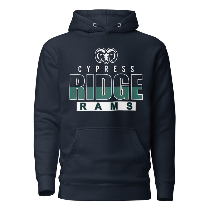 Cypress Ridge Rams Premium Navy Blue Hoodie - Design 23