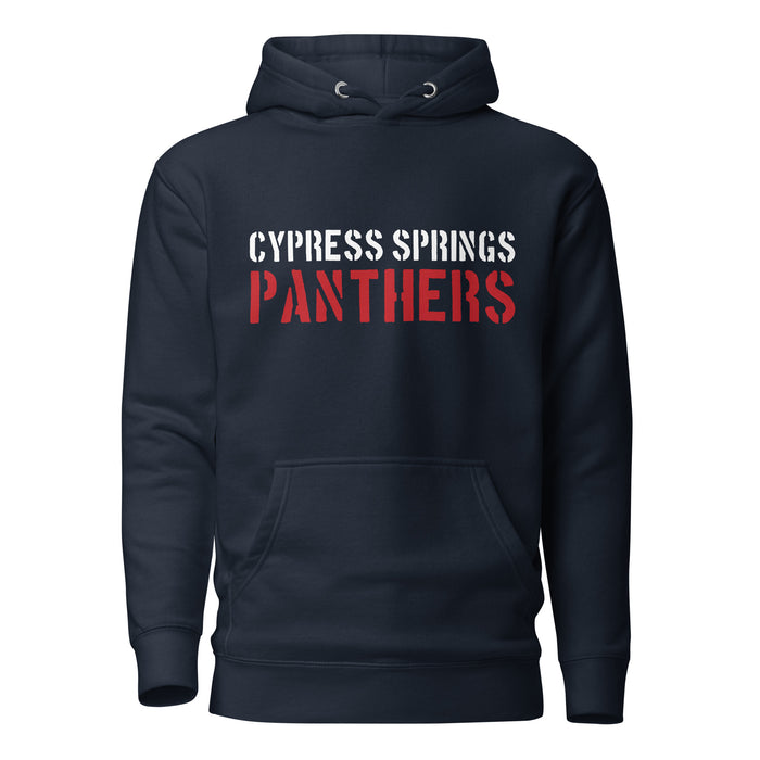 Cypress Springs Panthers Premium Navy Blue Hoodie - Design 17