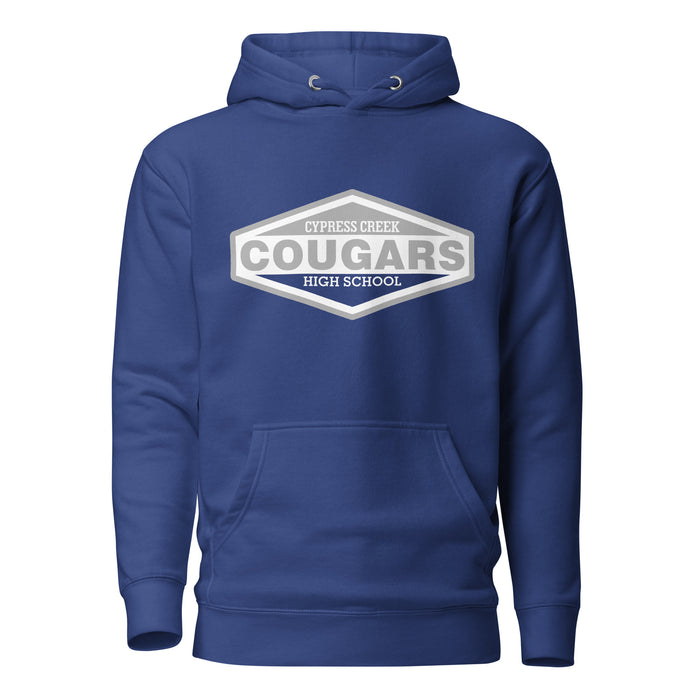 Cypress Creek Cougars Premium Royal Blue Hoodie - Design 09