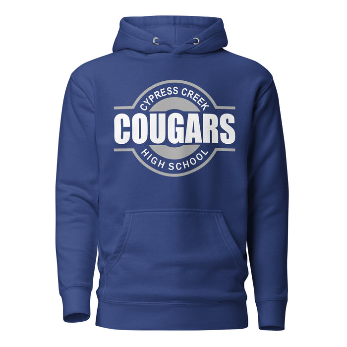 Cypress Creek Cougars Premium Royal Blue Hoodie - Design 11