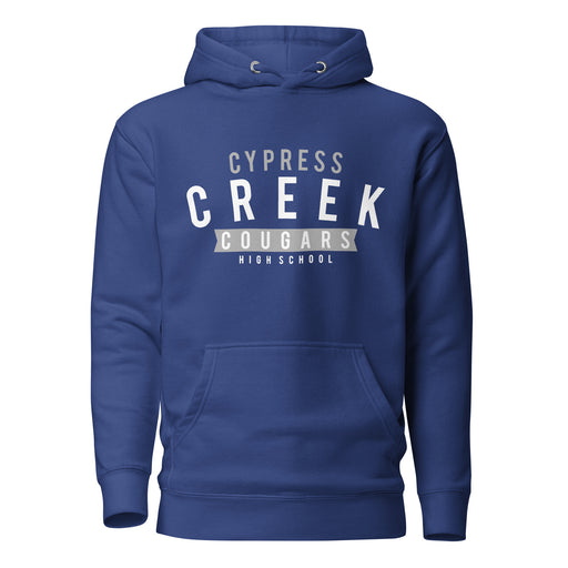 Cypress Creek Cougars Premium Royal Blue Hoodie - Design 21