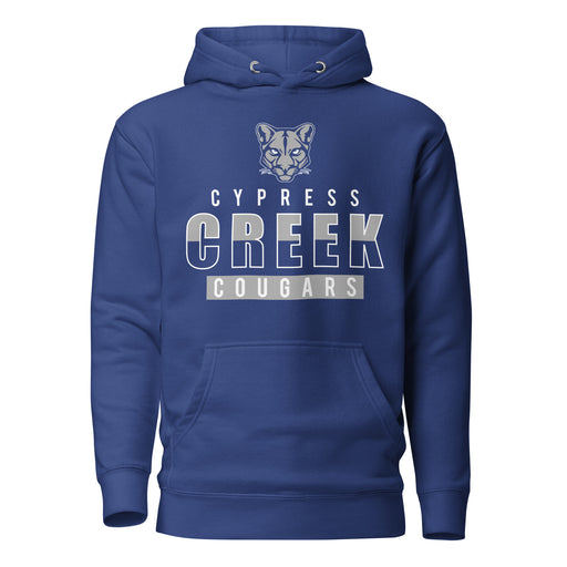 Cypress Creek Cougars Premium Royal Blue Hoodie - Design 23