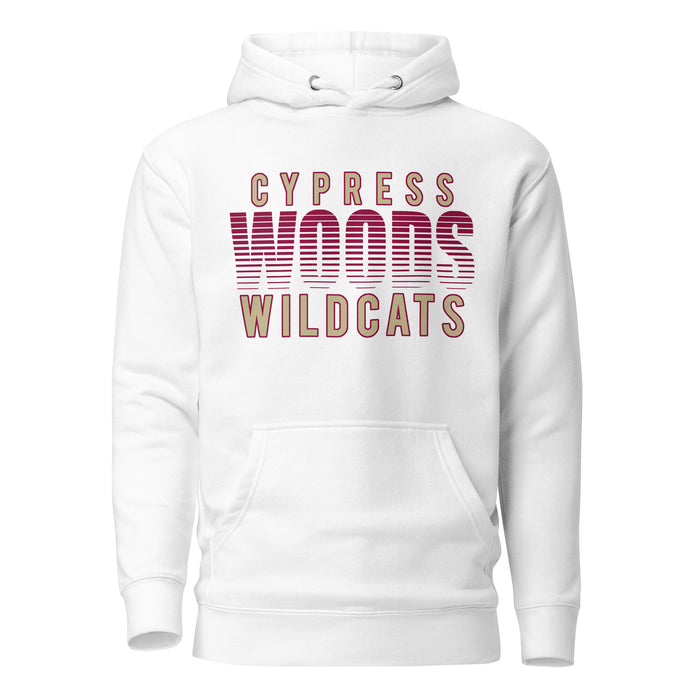 Cypress Woods Wildcats Premium White Hoodie - Design 24